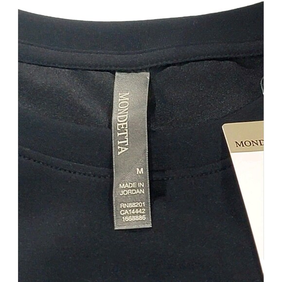 Mondetta Womens M Drop Shoulders Scuba Crewneck Relaxed Sweatshirt Stretch Black - Picture 5 of 8